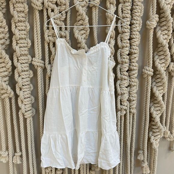 Urban Renewal White Tiered Button Front tank Dress - Picture 1 of 5